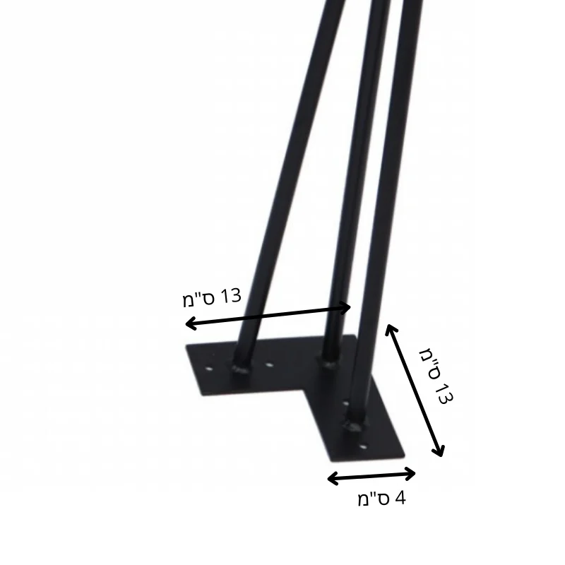 סט 4 רגליים סיכה MG30 שחור-רגל 3 מוטות שחור מט - תמונה 2