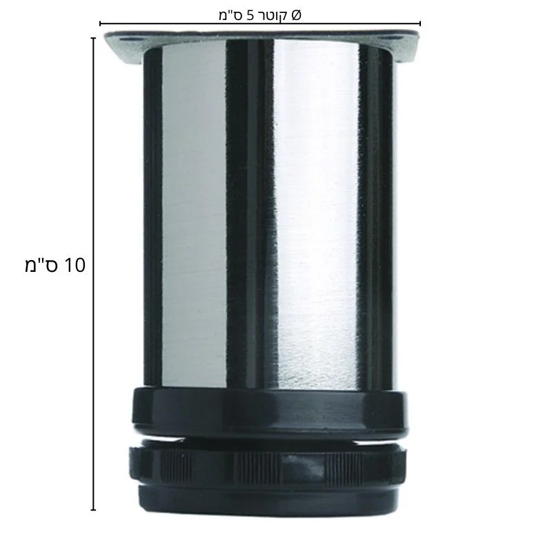 רגל גובה 10 ס"מ ניקל מוברש – מתאים לספות וארונות