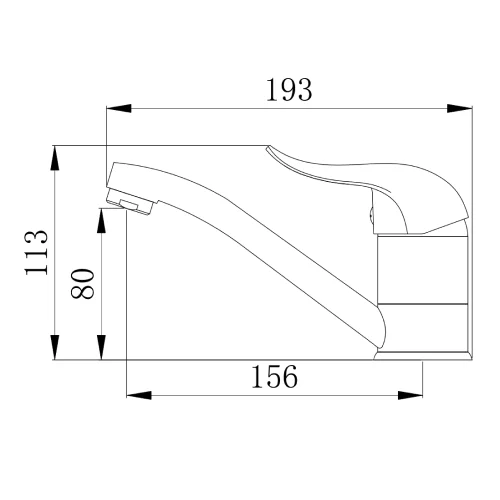 ברז פרח נמוך לכיור אינטגרלי פיה מסתובבת Standard S