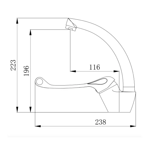 ברז פרח נמוך לכיור אינטגרלי פיה מסתובבת Standard Ballet 2S