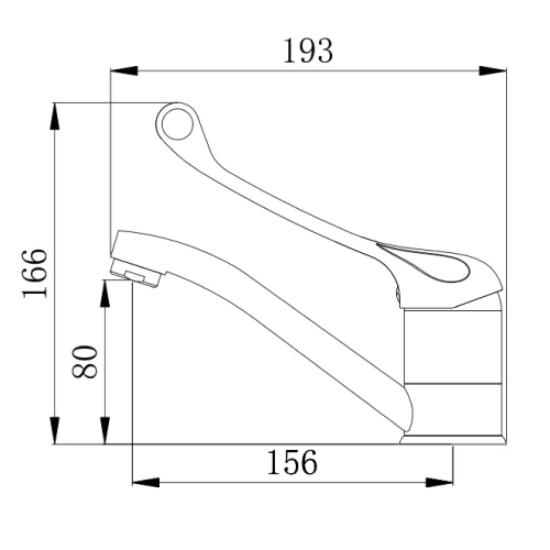 ברז פרח נמוך לכיור אינטגרלי פיה מסתובבת Standard Ballet S