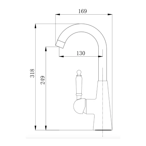 ברז פרח נמוך לכיור אינטגרלי פיה מסתובבת Standard Bolero - אמבטיה ורחצה