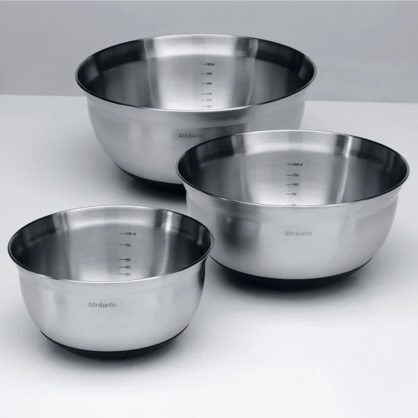 סט 3 קערות נירוסטה ערבוב Brabantia - mixingbowls mood