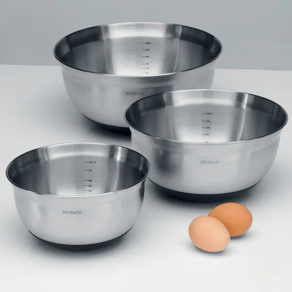 סט 3 קערות נירוסטה ערבוב Brabantia - גאדג'טים