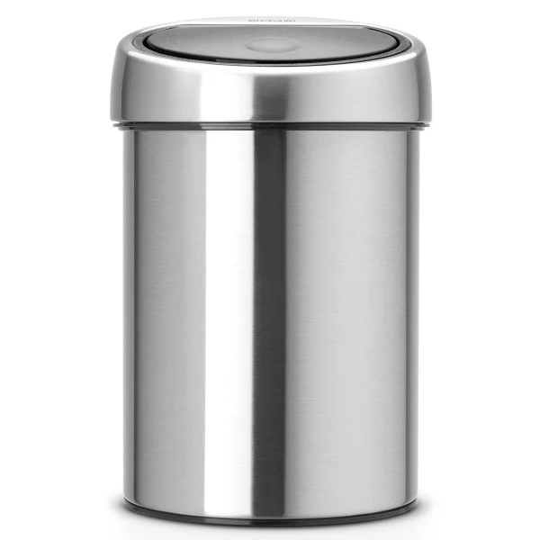 סט לשירותים ניקל מט עם פח נתלה Brabantia - touch bin 3l matt steel