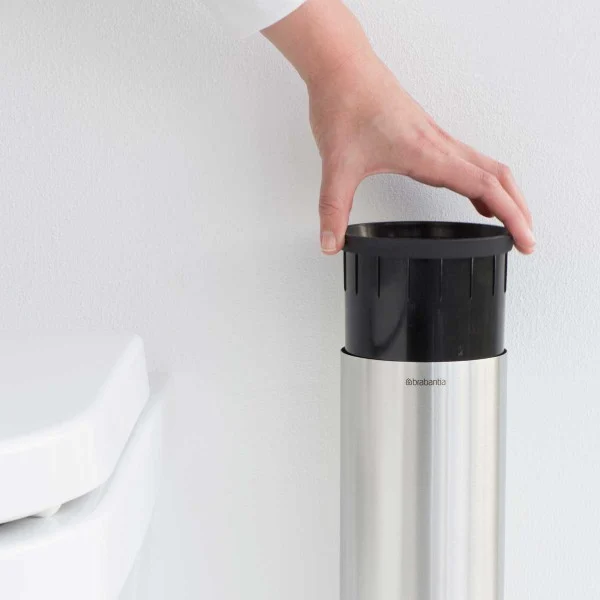 סט לשירותים נתלה ניקל מט Brabantia - toilet brush holder detail