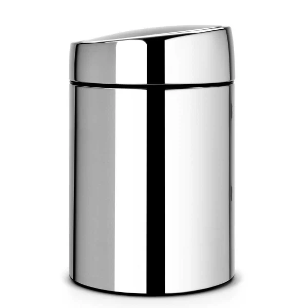 סט לשירותים נתלה ניקל מבריק Brabantia - slide bin de luxe 5l brilliant steel 03b