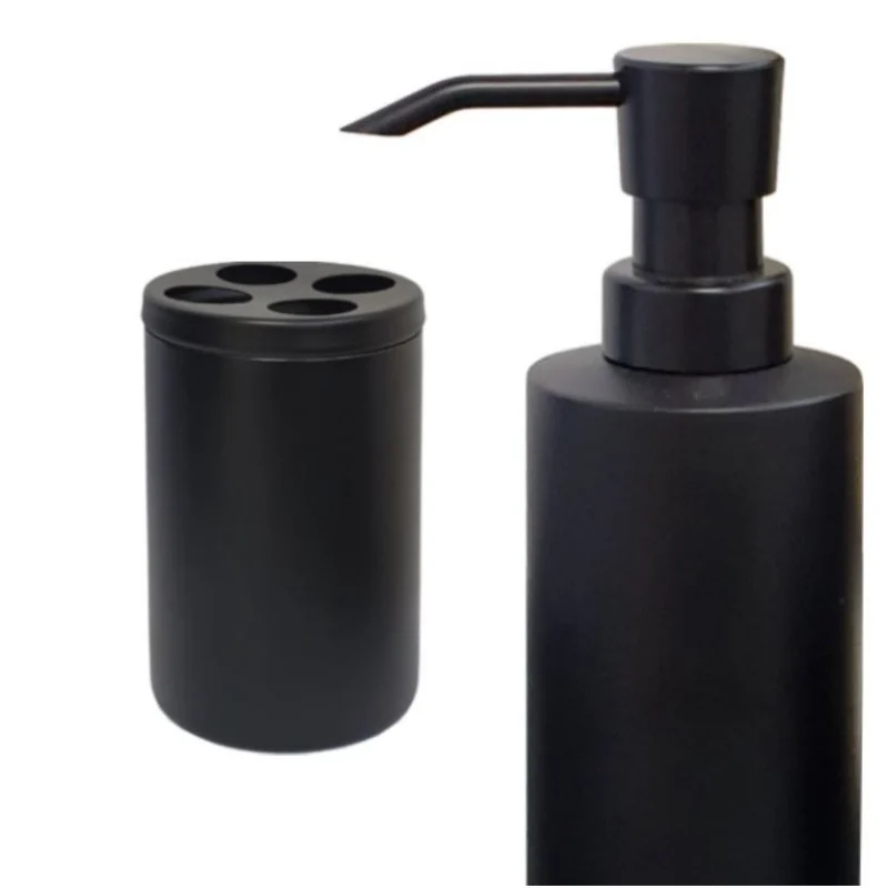 כוס למברשות שיניים עגולה BLACKY שחור מט - אביזרי אמבטיה מונחים