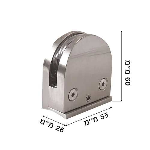 תפס זכוכית מעקה עגול רחב