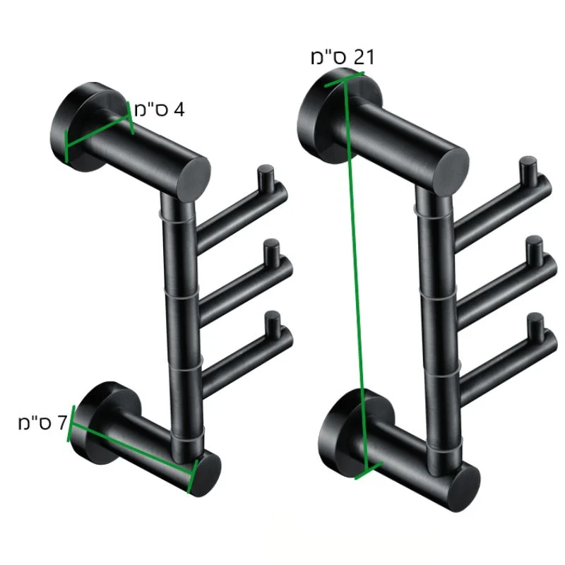 קולב מגבת לאמבטיה 3 ווים ROUND – תמונה 9