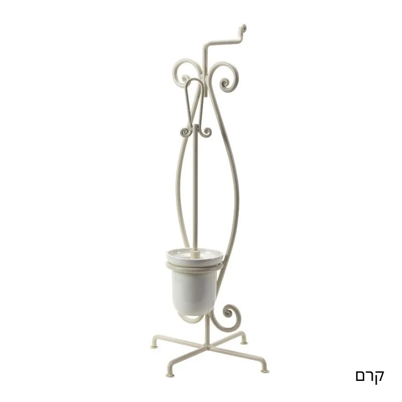 מעמד לנייר טואלט עם מברשת אסלה רצפתי שבלול - אביזרי אמבטיה מונחים