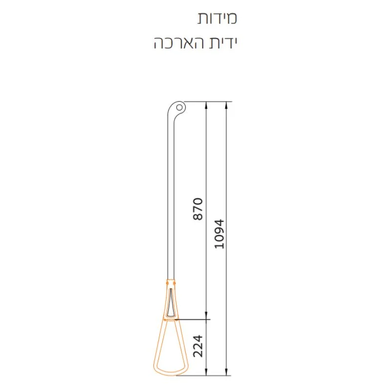 הארכה לידית לסרווטו 2004/3000 – שקופה - מתקנים לחדרי הלבשה וארונות קיר
