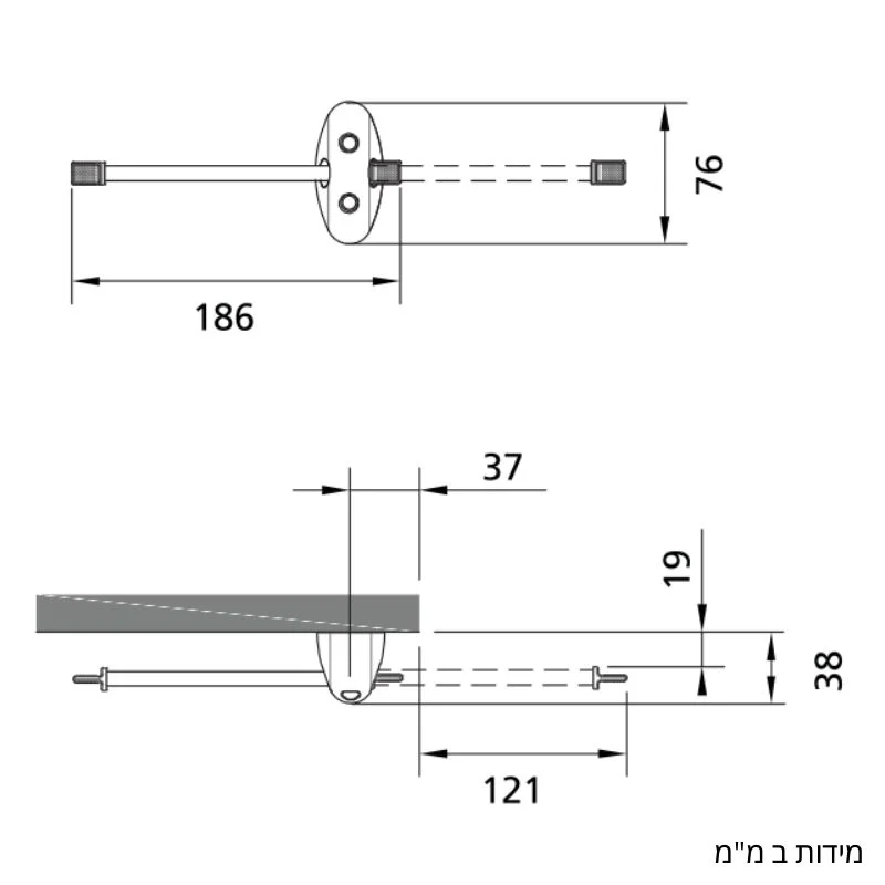 מתלה נשלף לקולבים Servetto - מתקנים לחדרי הלבשה וארונות קיר