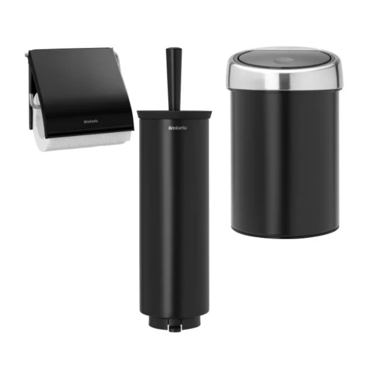 סט לשירותים נתלה שחור מט Brabantia