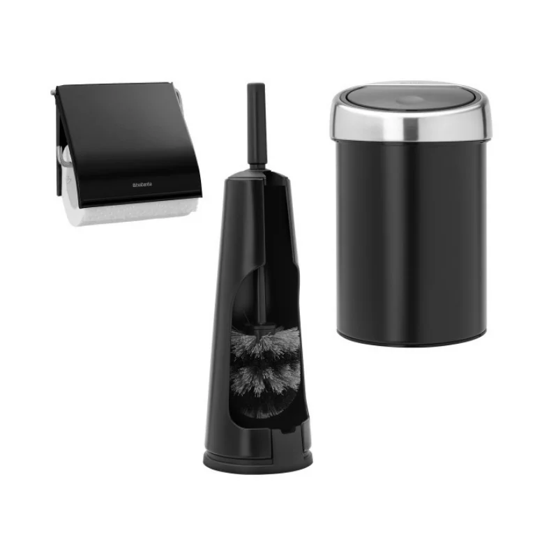 סט לשירותים שחור מט עם פח נתלה Brabantia - Untitled design