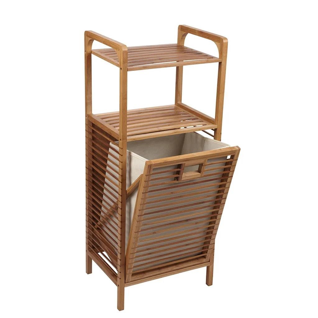 סל כביסה גדול עם מדף BAMBOO