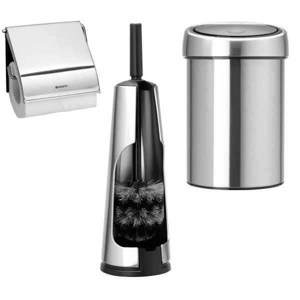 סט לשירותים ניקל מט עם פח נתלה Brabantia