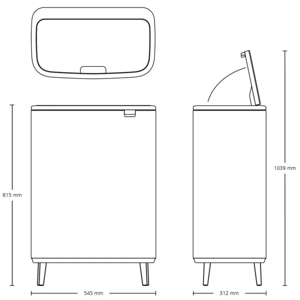 פח טאץ הפרדה 30+30 ליטר Brabantia BO – תמונה 7