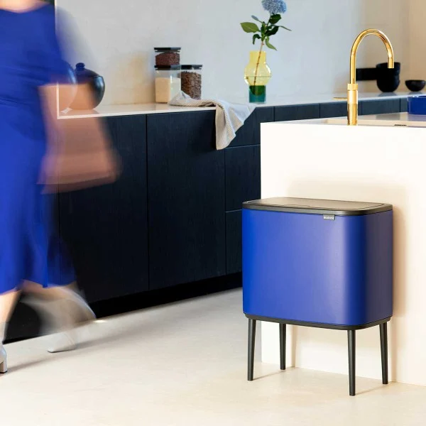 BO טאץ פח הפרדה 11+23 ליטר Brabantia - brabantia bo touch bin 23l mineral powerful blue mood y