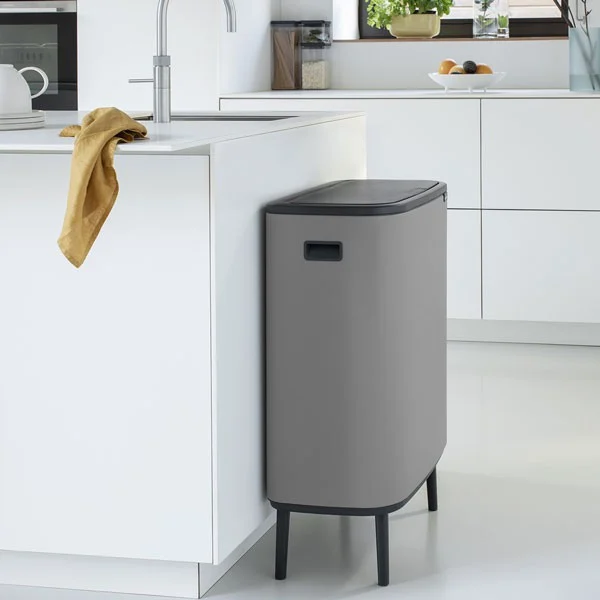 פח טאץ הפרדה 30+30 ליטר Brabantia BO - brabantia bo touch bin hi x 30l mineral concrete grey y