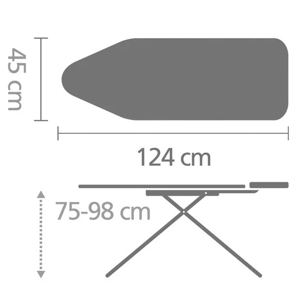 קרש גיהוץ ארגונומי מידה C ברבנטיה - brabantia ironing board c 124x45cm ssuh botanical y