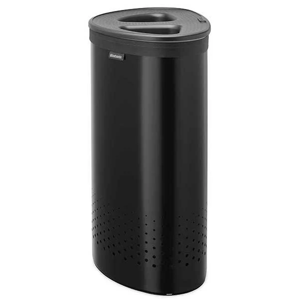 סל כביסה אובלי מחולק 55 ליטר שחור מט Brabantia - אמבטיה ורחצה