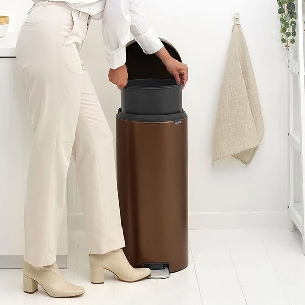 פח פדל 30 ליטר NewIcon ברונזה חם Brabantia - brabantia newicon pedal bin 30l warm bronze y