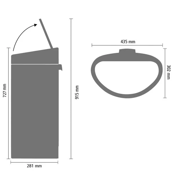 פח טאץ אובלי 40 ליטר Brabantia – תמונה 5