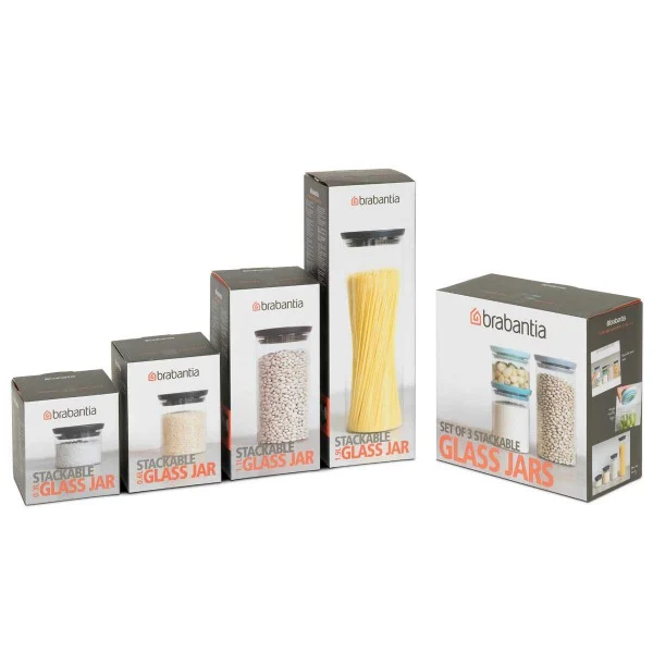 מיכל אחסון זכוכית 0.3 ליטר Brabantia - brabantia packaging glass jars1200