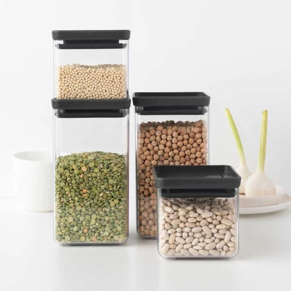 סט 4 מיכלי אחסון פלסטיק שקוף Brabantia – ללא BPA
