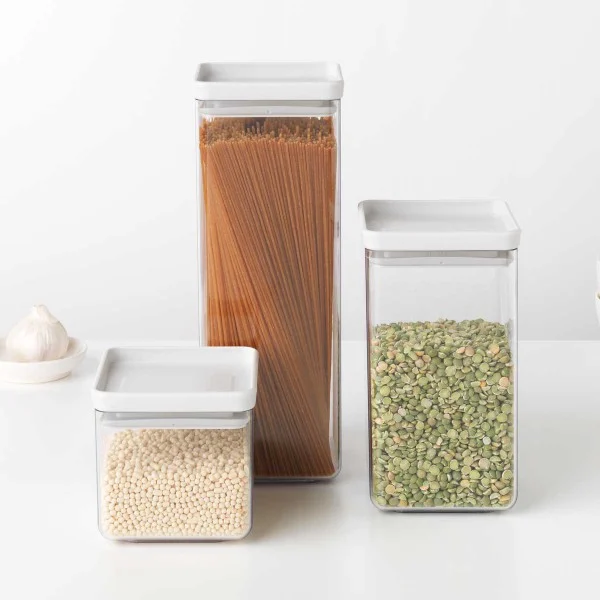 סט 3 מיכלי אחסון פלסטיק שקוף Brabantia – ללא BPA