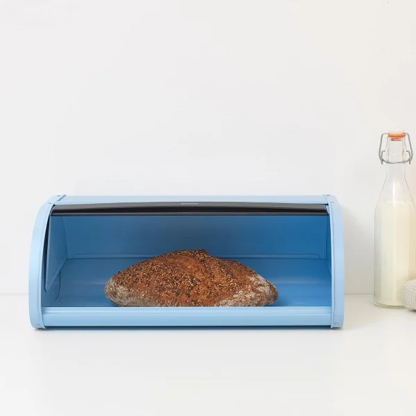 קופסת לחם גדולה – מכסה מתגלגל Brabantia - brabantia roll top bread bin dreamy blue open y