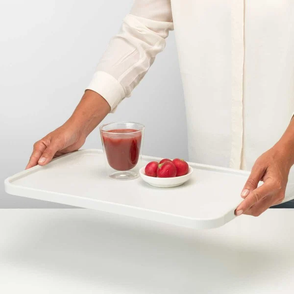 קרש חיתוך גדול עם מגש + Brabantia – Tasty - chopping board plus serving tray tasty light grey brabantia mood serving y