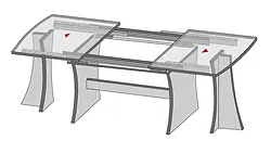 מסילת KOMBI-170/47 פתיחת אמצע רגליים מתפצלות - מגירות ומסילות