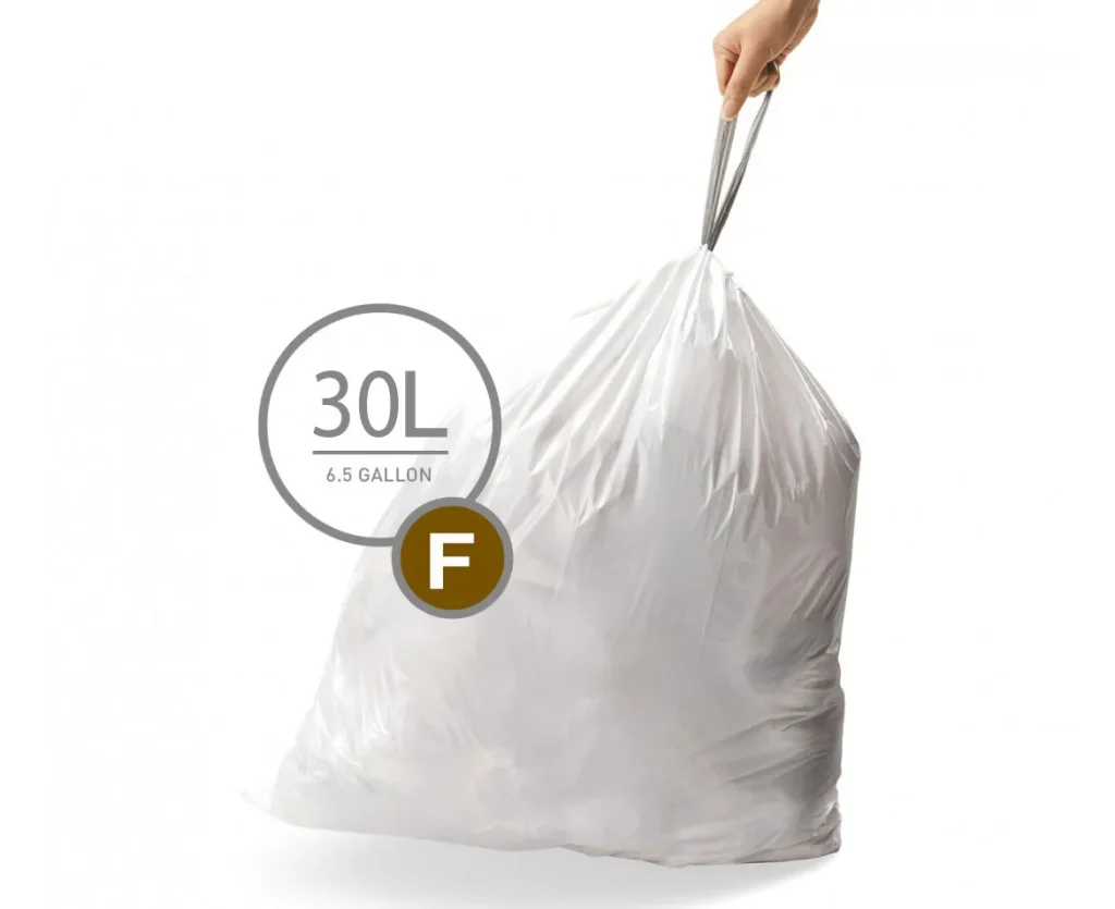 60 שקיות מסוג F, לפח 30 ל'