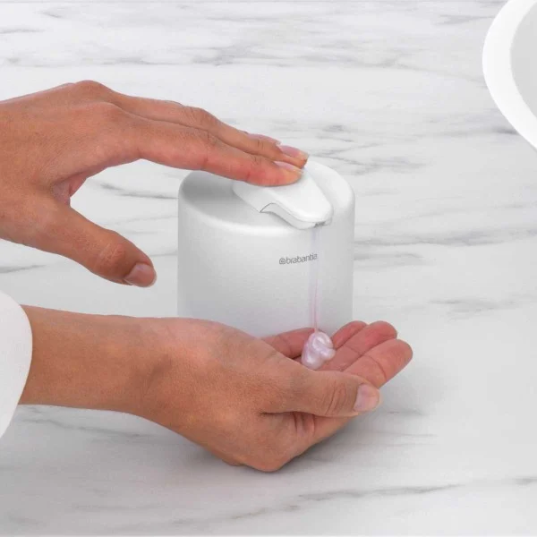 דיספנסר לסבון Mindset, מיכל זכוכית Brabantia - mindset soap dispenser mineral fresh white brabantia y