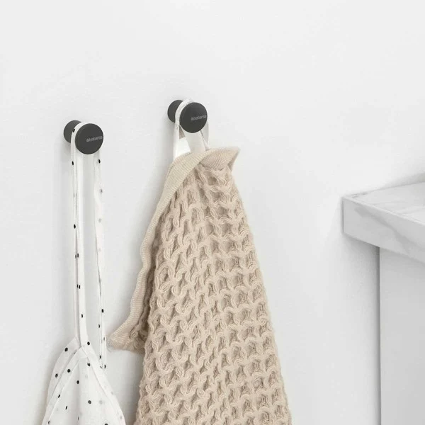 זוג מתלי כפתור למגבות Brabantia Mindset - mindset towel hooks mineral infinite grey brabantia y
