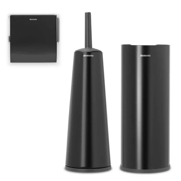 סט טואלט לשירותים שחור מט ReNew ,  Brabantia - אביזרי אמבטיה תלויים