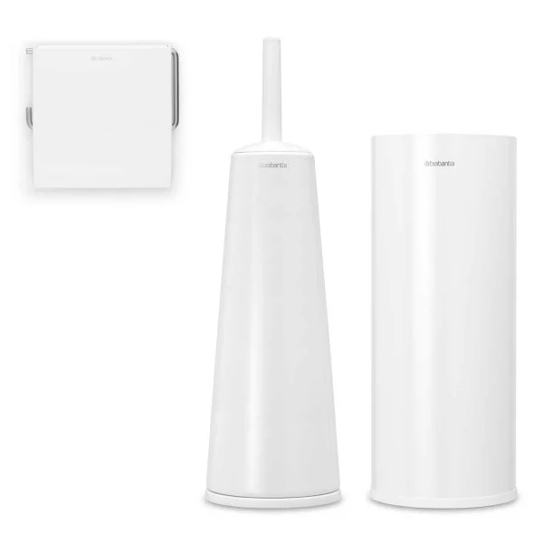 סט טואלט לשירותים לבן Brabantia , ReNew - אביזרי אמבטיה תלויים
