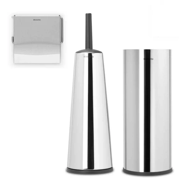 סט טואלט לשירותים ניקל מבריק ReNew , Brabantia - אביזרי אמבטיה תלויים