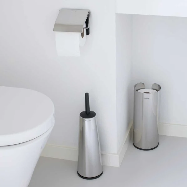 סט טואלט לשירותים ניקל מבריק ReNew , Brabantia - renew toilet roll holder brilliant steel brabantia mood y