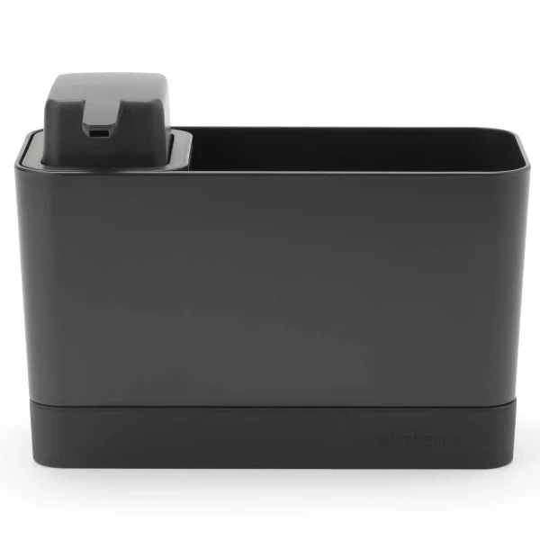 סט אורגנייזר לכיור ודיספנסר לסבון Brabantia - sink organiser set dark grey brabantia front