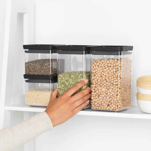 סט 4 מיכלי אחסון פלסטיק שקוף Brabantia – ללא BPA - אחסון מזון