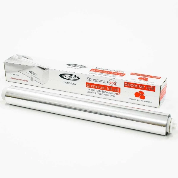 רדיד אלומיניום Speedwrap 450 – גליל מילוי למכשיר עטיפה מקצועי - wrapex speedwrap catering aluminium foil y jr4590ref box