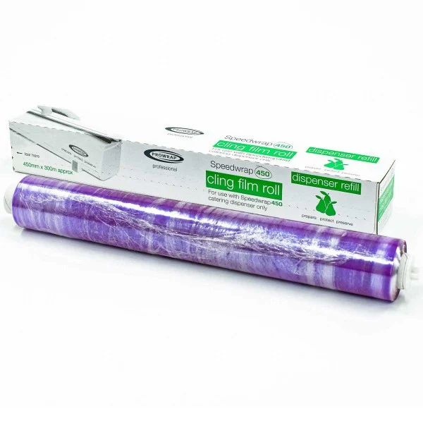 ניילון נצמד Speedwrap 450 – גליל מילוי למכשיר עטיפה מקצועי - wrapex speedwrap catering cling film roll y hrf4530ref box roll