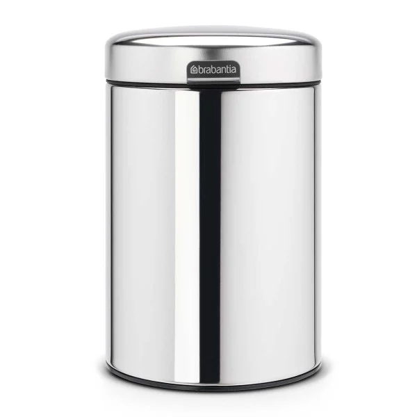 סט לשירותים, נתלה ניקל מבריק Brabantia - y wall mounted bin newicon 3l brilliant steel