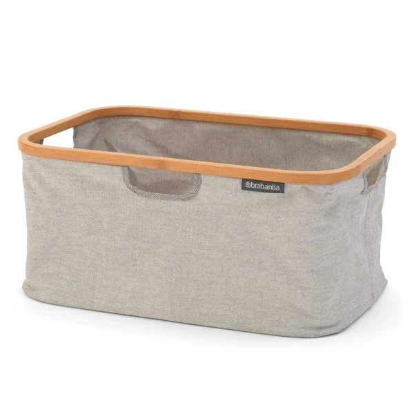 סל כביסה מתקפל 40 ליטר,מסגרת במבוק - y brabantia foldable laundry basket 40l grey