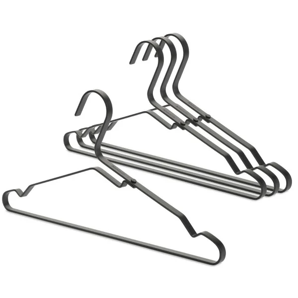 קולבים לבגדים – סט 4 Brabantia - y brabantia aluminium clothes hanger set of black