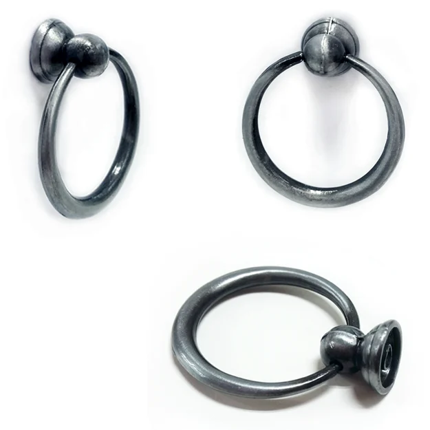 ידית כפתור טבעת לארון דגם 3110 כסף עתיק מושחר - ידיות כפתור טבעת לארונות ומגירות ידיות כפריות למטבחים כסף עתיק מושחר ידיות ענתיק לארונות דגם ידית טבעת קטנה בסגנון כפרי ברובנס