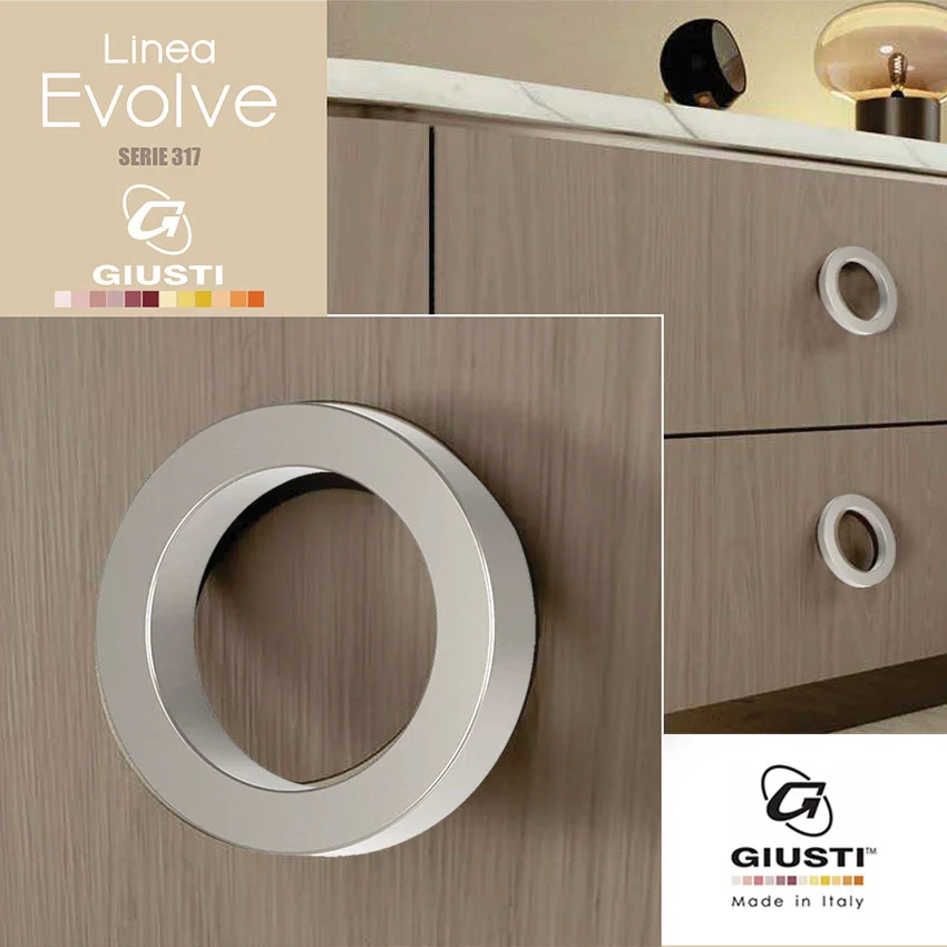 ידית עגולה Giusti – Evolve - ידיות עגולות לארון ניקל מט